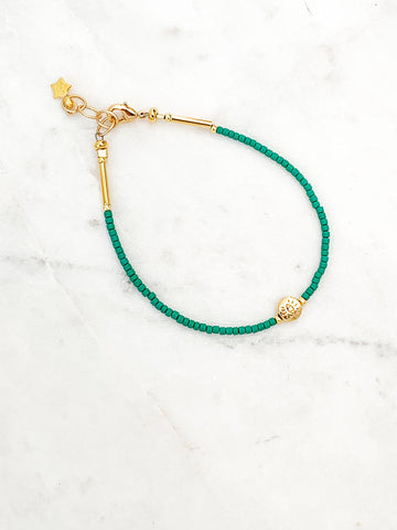 Quaintrelle Stay Protected Evil Eye Skinny Beaded Bracelet