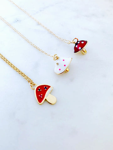 Quaintrelle Magic Mushroom Charm Necklace